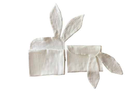 Muslin burp cloth with bunny ears (double layer) - 2 Pack