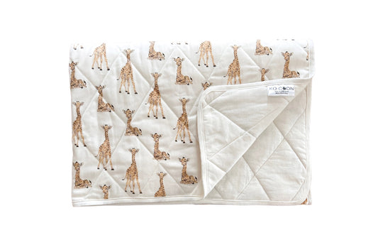 KO-COON wool baby / toddler quilt - Giraffes (140x100cm)