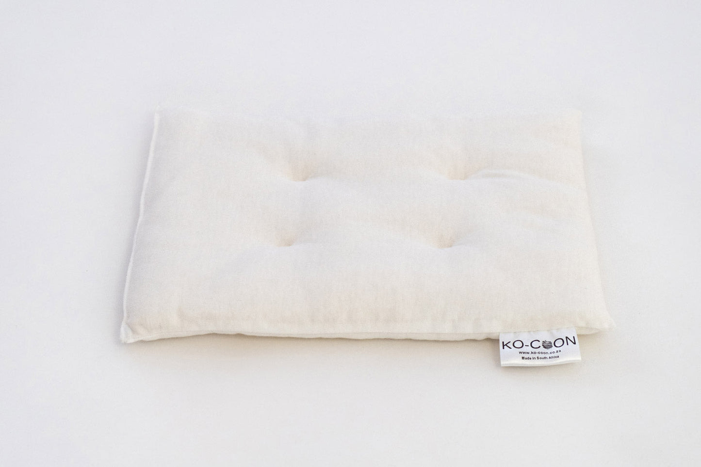 Baby pillow Set: merino wool pillow (20x34cm) and milky white soft cotton pillowcase