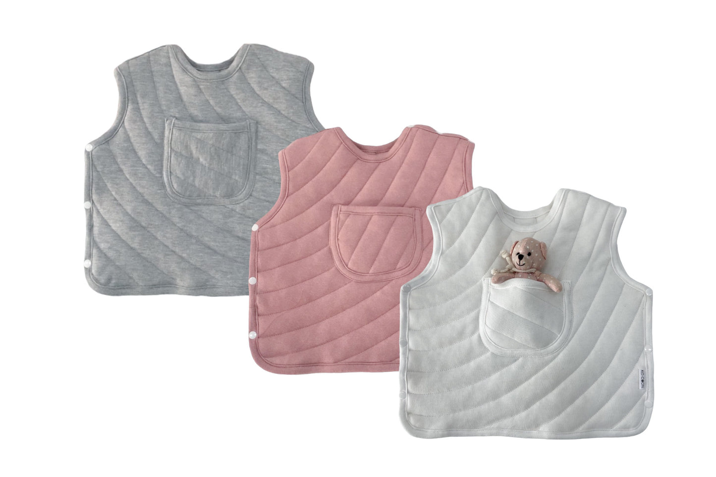 Cozy quilted merino wool baby vest (3 sizes: 3-24m)