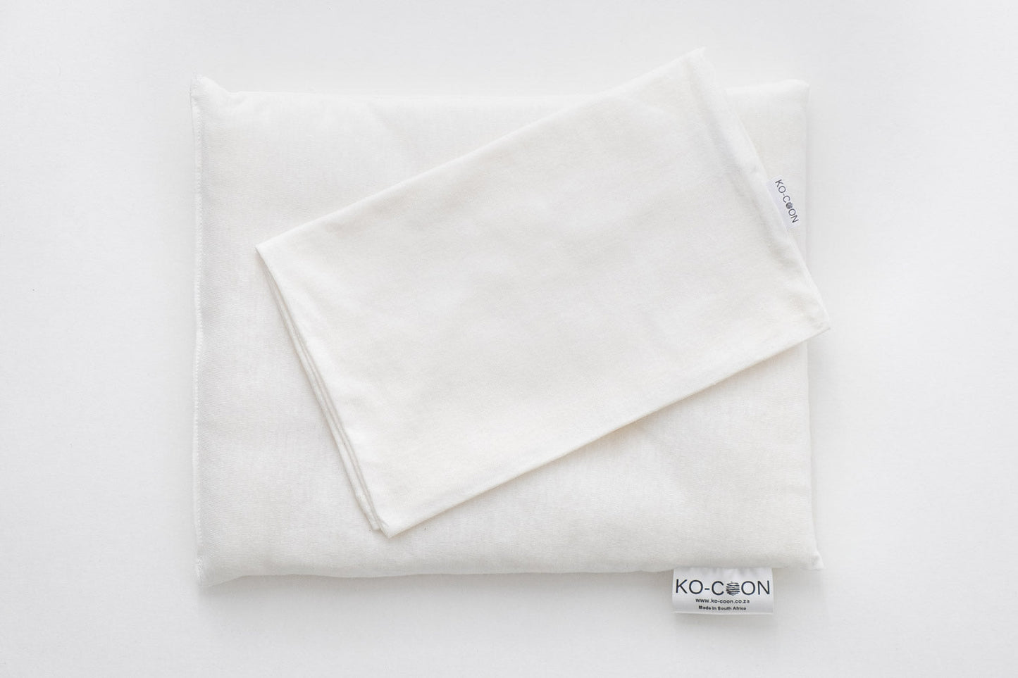 Baby pillow Set: merino wool pillow (20x34cm) and milky white soft cotton pillowcase