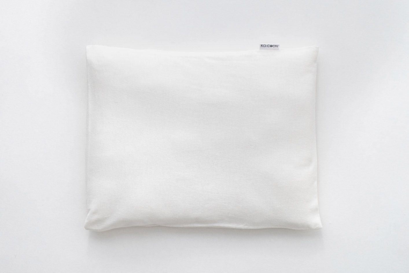 Baby pillow Set: merino wool pillow (20x34cm) and milky white soft cotton pillowcase