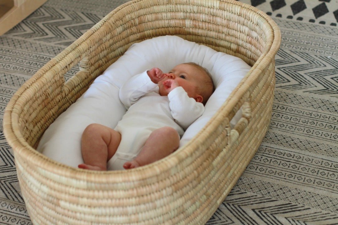 Moses basket & Rocker SET NATURAL THE ORIGINAL - with keyhole handles (ETA 2 weeks)