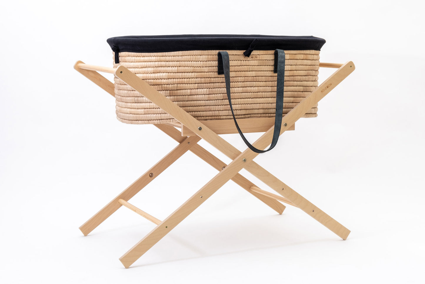 Moses Basket TIMELESS - with Black Leather handles (ETA 2 weeks)