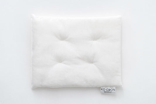 Toddler pillow Set: merino wool pillow (40x30cm) and milky white soft cotton pillowcase